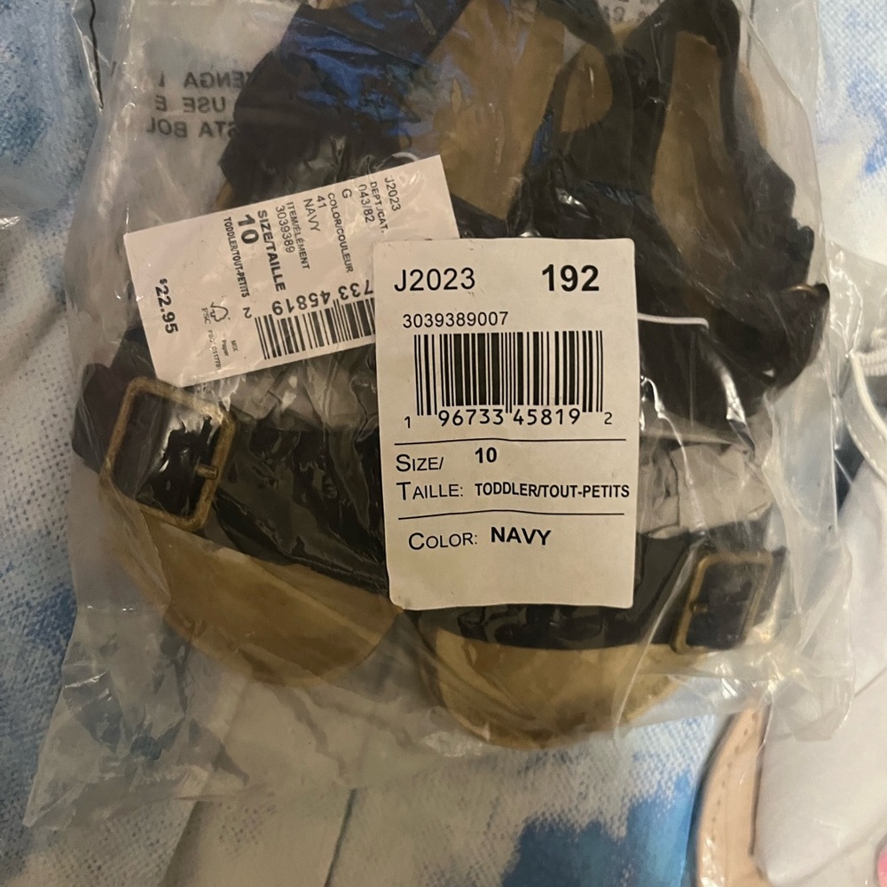 Navy sandles size 10